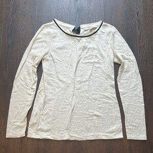 Loft Elegant Cream Long Sleeve Top